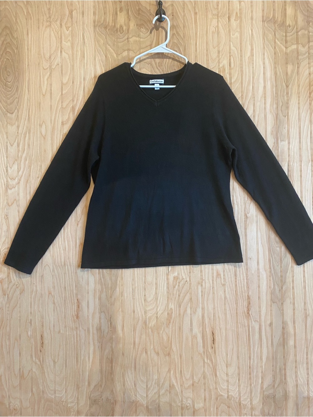croft & barrow Black V-Neck Long Sleeve Women's Sweater
